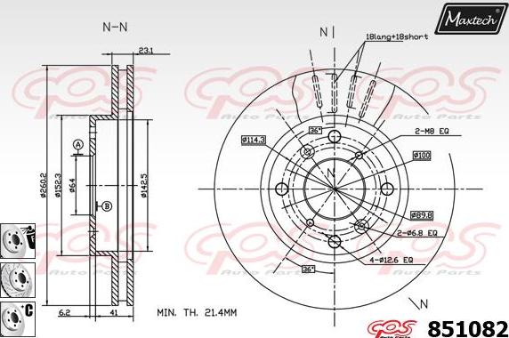 Maxtech 70160169 - Virzītājčaulu komplekts, Bremžu suports ps1.lv