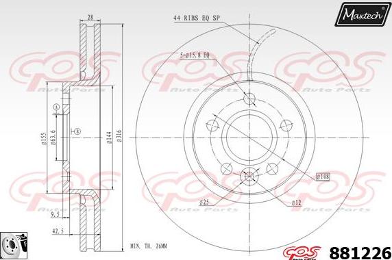 Maxtech 70160168 - Virzītājčaulu komplekts, Bremžu suports ps1.lv