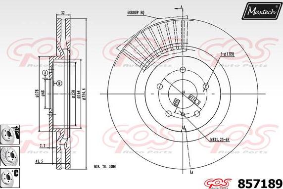 Maxtech 70160136 - Virzītājčaulu komplekts, Bremžu suports ps1.lv