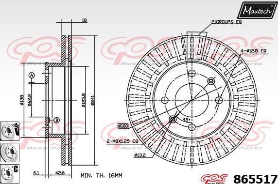 Maxtech 70200640 - Remkomplekts, Bremžu suports ps1.lv