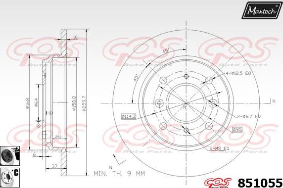 Maxtech 70180451 - Blīve, Bremžu suporta virzulītis ps1.lv