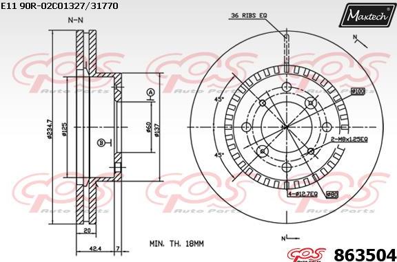 Maxtech 70180404 - Blīve, Bremžu suporta virzulītis ps1.lv