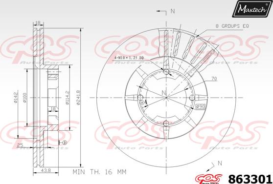 Maxtech 70180405 - Blīve, Bremžu suporta virzulītis ps1.lv