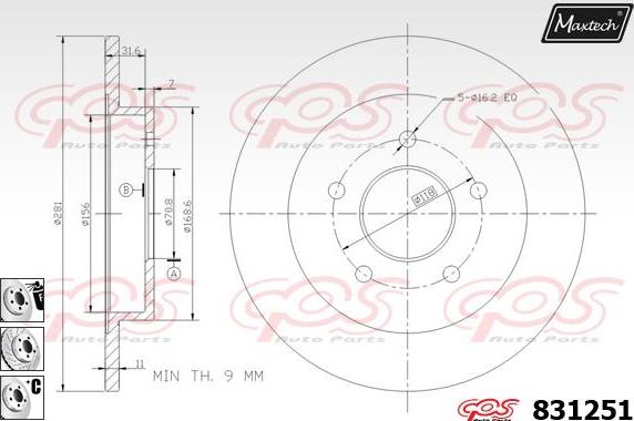 Maxtech 70180401 - Blīve, Bremžu suporta virzulītis ps1.lv