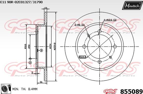 Maxtech 70180413 - Blīve, Bremžu suporta virzulītis ps1.lv