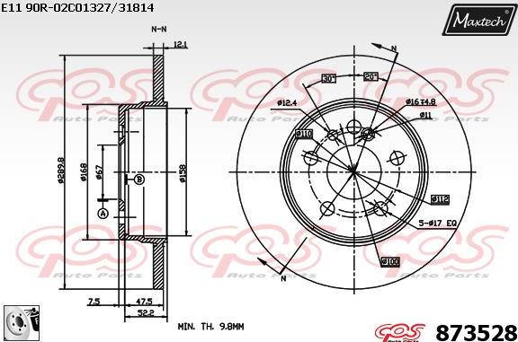 Maxtech 70180437 - Blīve, Bremžu suporta virzulītis ps1.lv