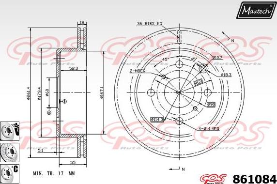 Maxtech 72930010 - Virzulis, Bremžu suports ps1.lv