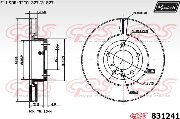 Maxtech 70180045 - Blīve, Bremžu suporta virzulītis ps1.lv