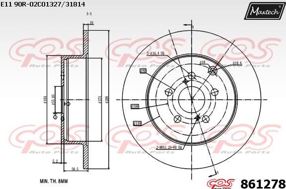 Maxtech 70180061 - Blīve, Bremžu suporta virzulītis ps1.lv