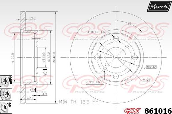 Maxtech 70180032 - Blīve, Bremžu suporta virzulītis ps1.lv