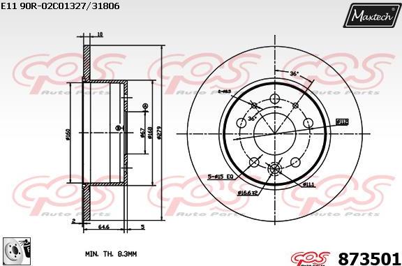 Maxtech 70180020 - Blīve, Bremžu suporta virzulītis ps1.lv