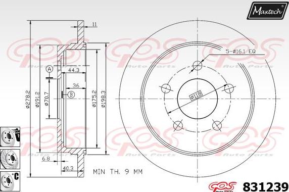 Maxtech 70180077 - Blīve, Bremžu suporta virzulītis ps1.lv