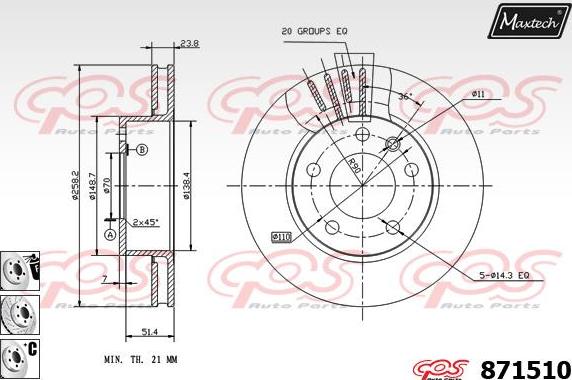 Maxtech 70180196 - Blīve, Bremžu suporta virzulītis ps1.lv