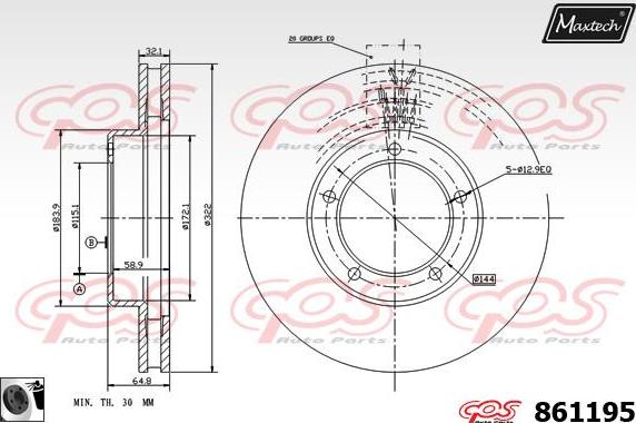 Maxtech 70180159 - Blīve, Bremžu suporta virzulītis ps1.lv