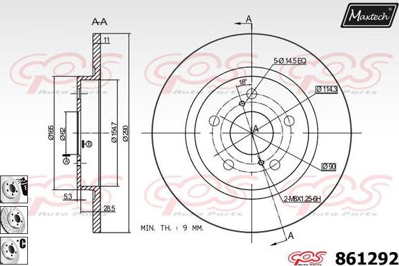 Maxtech 70180107 - Blīve, Bremžu suporta virzulītis ps1.lv