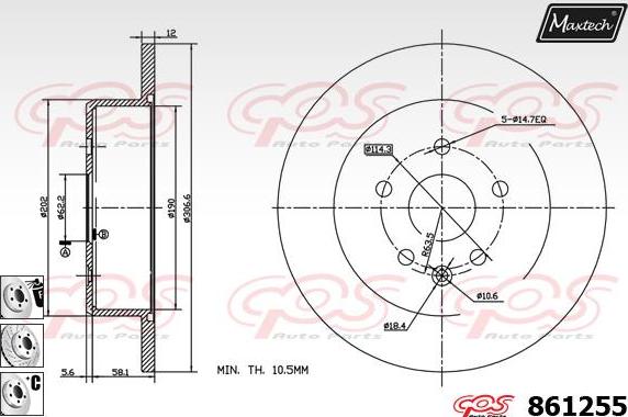 Maxtech 70180136 - Blīve, Bremžu suporta virzulītis ps1.lv