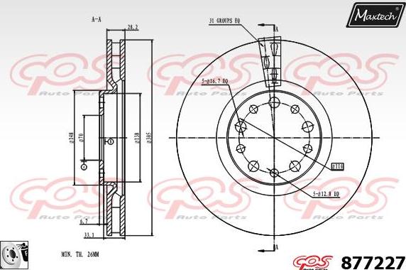 Maxtech 70180124 - Blīve, Bremžu suporta virzulītis ps1.lv