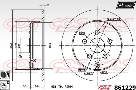 Maxtech 70180399 - Blīve, Bremžu suporta virzulītis ps1.lv