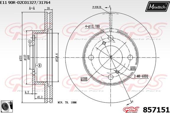 Maxtech 70180392 - Blīve, Bremžu suporta virzulītis ps1.lv