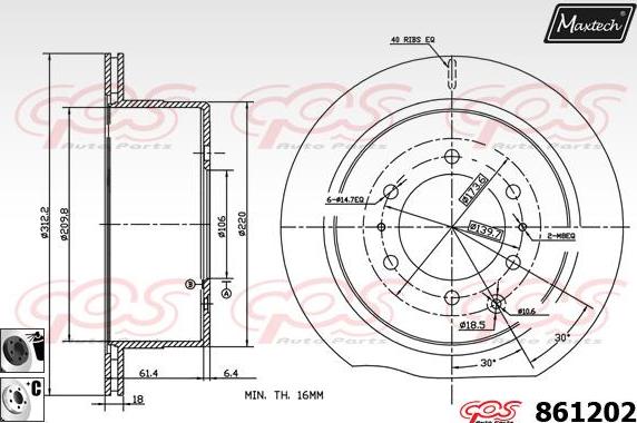 Maxtech 70180343 - Blīve, Bremžu suporta virzulītis ps1.lv