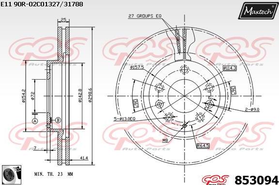 Maxtech 70180350 - Blīve, Bremžu suporta virzulītis ps1.lv