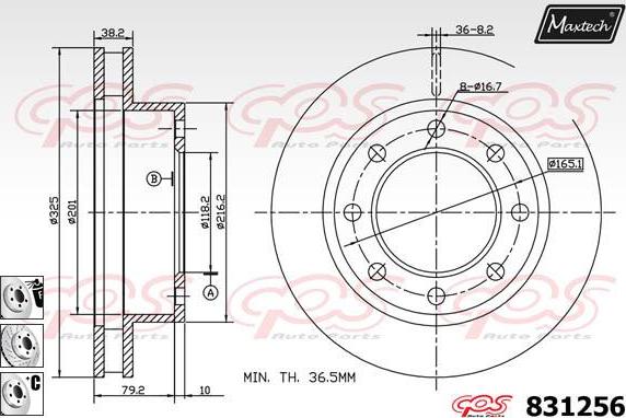 Maxtech 70180364 - Blīve, Bremžu suporta virzulītis ps1.lv