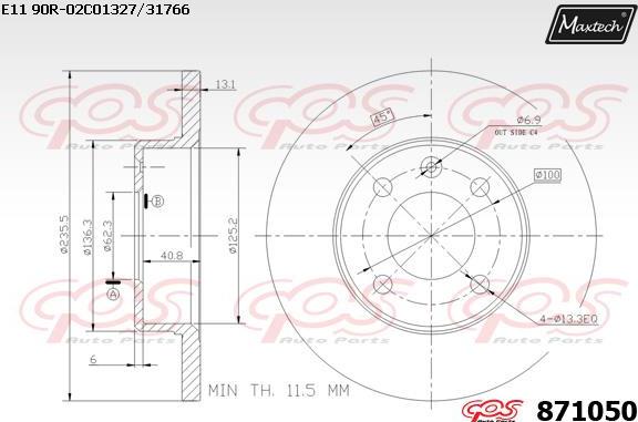 Maxtech 70180368 - Blīve, Bremžu suporta virzulītis ps1.lv