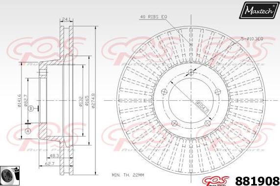 Maxtech 70180362 - Blīve, Bremžu suporta virzulītis ps1.lv