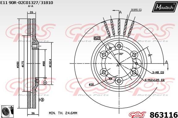 Maxtech 70180367 - Blīve, Bremžu suporta virzulītis ps1.lv