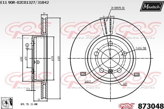 Maxtech 70180301 - Blīve, Bremžu suporta virzulītis ps1.lv