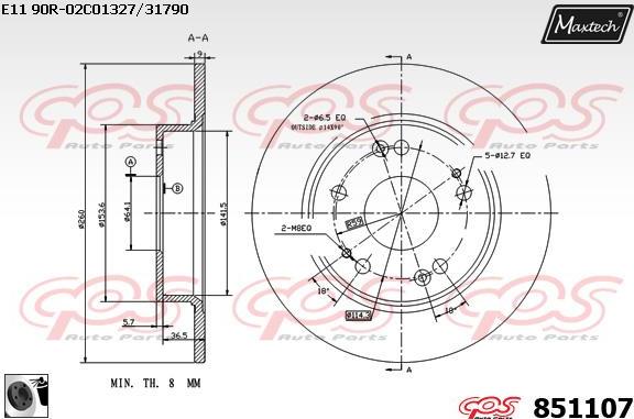 Maxtech 70180307 - Blīve, Bremžu suporta virzulītis ps1.lv