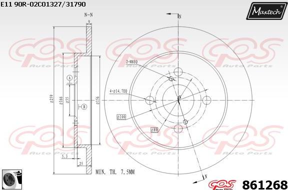 Maxtech 70180311 - Blīve, Bremžu suporta virzulītis ps1.lv