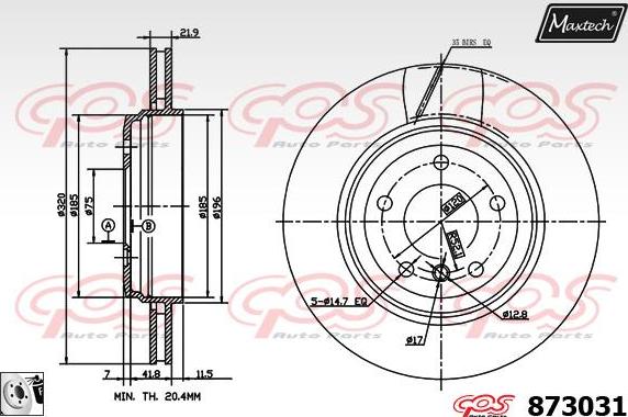 Maxtech 70180380 - Blīve, Bremžu suporta virzulītis ps1.lv