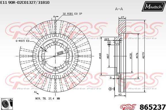 Maxtech 70180331 - Blīve, Bremžu suporta virzulītis ps1.lv