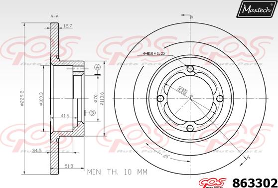 Maxtech 70180329 - Blīve, Bremžu suporta virzulītis ps1.lv