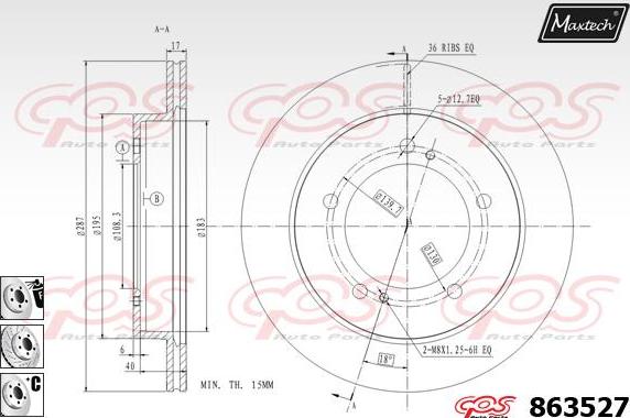 Maxtech 70180379 - Blīve, Bremžu suporta virzulītis ps1.lv