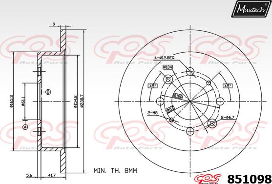 Maxtech 70180374 - Blīve, Bremžu suporta virzulītis ps1.lv