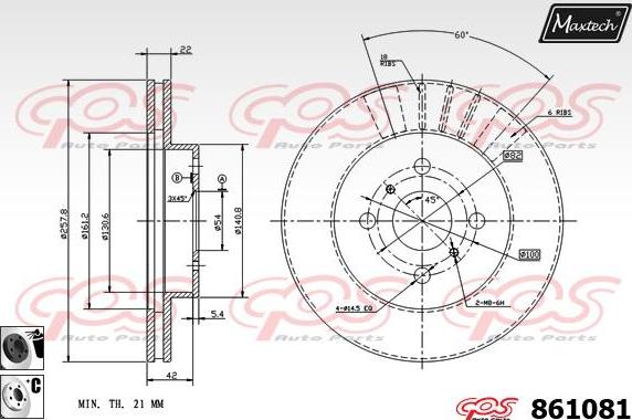 Maxtech 70180240 - Blīve, Bremžu suporta virzulītis ps1.lv