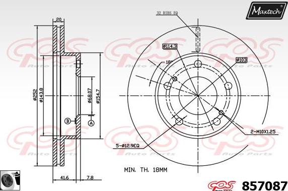 Maxtech 70180267 - Blīve, Bremžu suporta virzulītis ps1.lv