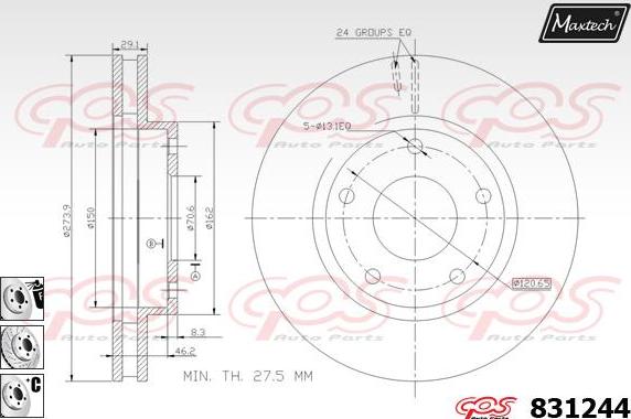 Maxtech 827025 - Bremžu diski ps1.lv