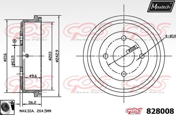 Maxtech 70180287 - Blīve, Bremžu suporta virzulītis ps1.lv