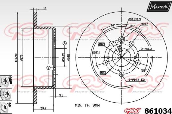 Maxtech 70180232 - Blīve, Bremžu suporta virzulītis ps1.lv