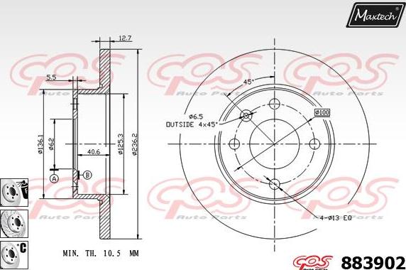 Maxtech 827008 - Bremžu diski ps1.lv