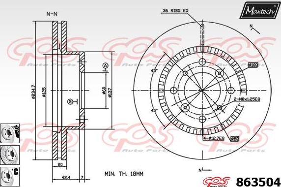 Maxtech 72960029 - Virzulis, Bremžu suports ps1.lv