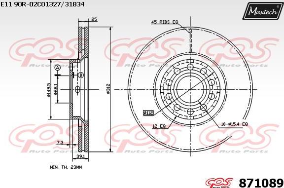 Maxtech 70180273 - Blīve, Bremžu suporta virzulītis ps1.lv