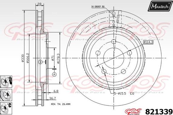 Maxtech 855049 - Bremžu diski ps1.lv