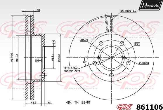 Maxtech 70200597 - Remkomplekts, Bremžu suports ps1.lv