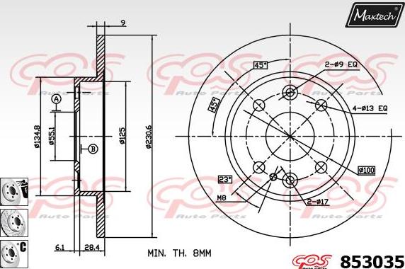 Maxtech 70203035 - Remkomplekts, Bremžu suports ps1.lv