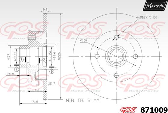 Maxtech 70200543 - Remkomplekts, Bremžu suports ps1.lv