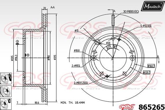 Maxtech 873062 - Bremžu diski ps1.lv